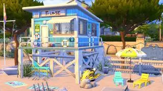 The Sims 4 🏖️ Life Guard Tiny Home 😎 Speed Build