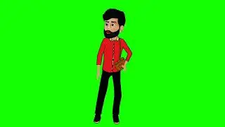 Indian character free green screen video