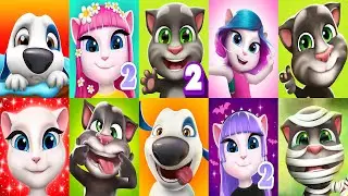 Talking Hank vs Talking Tom vs My Talking Tom2 vs Talking Angela vs My Talking Angela 2 Episode 3465