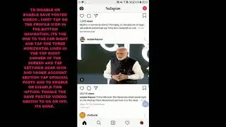 HOW TO DISABLE OR ENABLE SAVE POSTED VIDEOS IN INSTAGRAM ANDROID