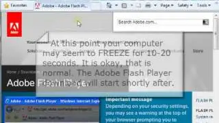 Internet Explorer 8, How To Install the Adobe Flash Player