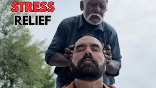 ASMR || STRESS RELIEF MASSAGE BY BABA KALLU | BACK HEAD AND FACE MASSAGE | IMMEDIATELY SLEEP |