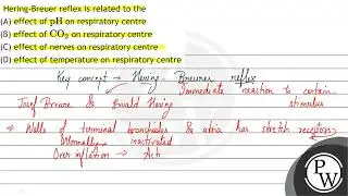 Hering-Breuer reflex is related to the (A) effect of \( \mathrm{pH} \) on respiratory centre (B)...