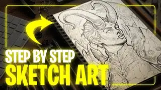 Drawing Capricorn as a Fierce Warrior Woman | How to Sketch Step by Step | Art Tutorial