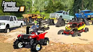 RICH REDNECK'S GO MUDDING! (LIFTED F-450 ON TRACKS, SNORKEL ATV & MORE!) | FARMING SIMULTOR 2019