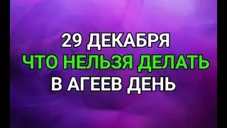 29 ДЕКАБРЯ - ЧТО НЕЛЬЗЯ  ДЕЛАТЬ В АГЕЕВ ДЕНЬ ! / ТАЙНА СЛОВ