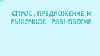 Спрос, предложение и рыночное равновесие