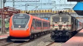 Dangerous 260kmph Crossing WAP7 Shaktipunj crosses Sealdah Rajdhani+WBSK+Ananya+Mumbai mail - IR