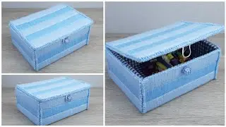 Delicate BASKET made of Threads and Cardboard with your own hands