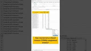 Как посчитать в Excel только СУММу видимых ячеек? #excel #shortsvideo #exceltips #обучение #обучение