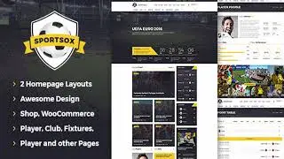 Sportsox | Sport Team Clubs PSD Template | Themeforest Website Templates and Themes