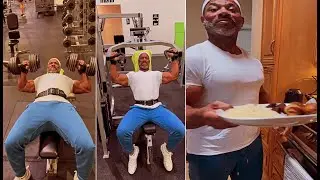 THE TRUE LEGEND DEXTER JACKSON's LATEST CHEST WORKOUT AND SHOWS HIS LUNCH PLATE