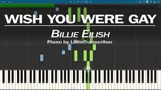 Billie Eilish - wish you were gay (Piano Cover) Synthesia Tutorial by LittleTranscriber