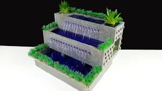 How To Make A Beautiful Multi Layer Box Type Indoor Water Fountain Using Cement And Thermocol