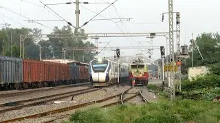 Unstoppable 02435 Varanasi Vande Bharat Express Blasting Through Manauri @ 130 | Indian Railways