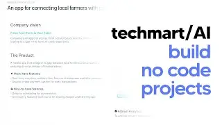 How to Use Techmart AI - Build No Code Projects