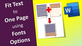 How to Fit Text on One Page using Character Spacing Options in Word | Fit Text to One Page in Word