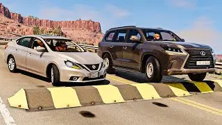 محاكي الحوادث - حوادث مطبات واقعية🔥(2) cars vs bumps realistic BeamNG Drive