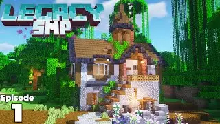 Legacy SMP Live : Ep 1 : Fantasy Starter House Base! Minecraft 1.16 Survival