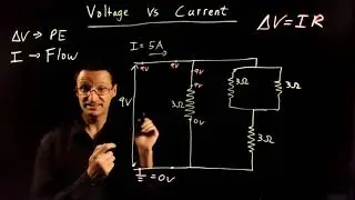 Current vs Voltage: Voltage drops across a resistor example