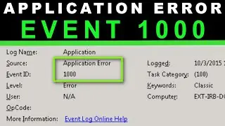 Event 1000 Error on Windows 10