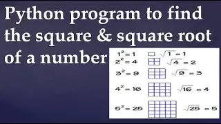 4. Python program to find the square & square root of a number