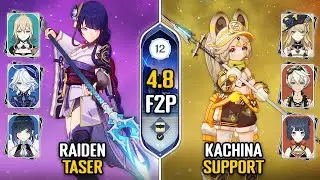 F2P C0 Raiden Taser & C0 Kachina Navia Support Team | Spiral Abyss 4.8 Floor 12 | Genshin Impact