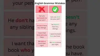 English Grammar Mistakes | Errors and Correction
