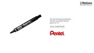 Pentel Permanent Marker Chisel Tip Black N60 A pack of 12 NWR5040