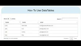 Beginner's Tutorial On Using DataTable jQuery Plugin With Bootstrap CSS - Code with Mark