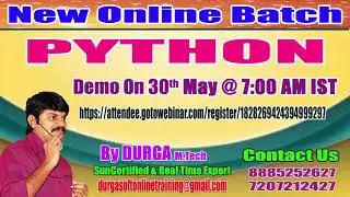 PYTHON Online Training in DURGASOFT