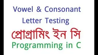 Vowel and Consonant Alphabet Testing in Programming in C || C Language