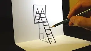 How to Draw 3D Ladder & Mirror - Drawing Ladder and Mirror - VamosART