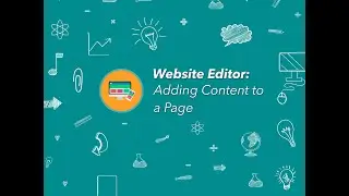 CMS (Website Editor) - Adding Content to a Page