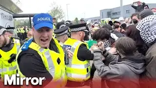 Police clash with pro-Palestine protesters in Glasgow