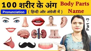 100 Body Parts Name Hindi & English with Pictures | शरीर के अंग | Body Parts Name for toddlers