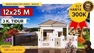 Desain Rumah Minimalis 12X25 M (1 Lantai) 3 Kamar Tidur | Bpk Hendik - Jasa Desain Rumah Madiun