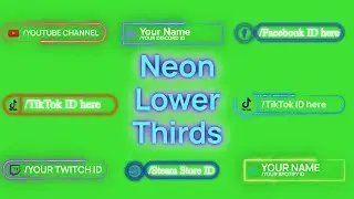 NEON EFFECT GREEN SCREEN || Social Media Lower Thirds With 5 Different Animation || By Green Pedia