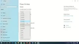 Change Screen Timeout on Windows 10