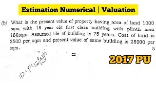 Present value of property | Depreciation | 2017 PU | ESTIMATION