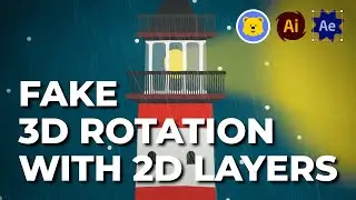 Amazing Fake 3D Rotation Trick for 2D Art in After Effects!