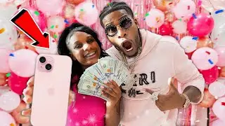 Surprising Camari with $12000 and the iphone 15 at her birthday party