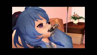 MMD Giantess - Ganyu apretón de piernas y vore