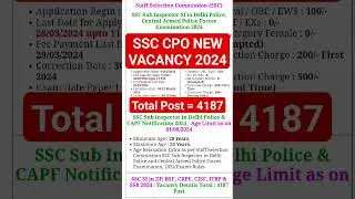 SSC CPO 2024 Official Notice Out ✅ 
