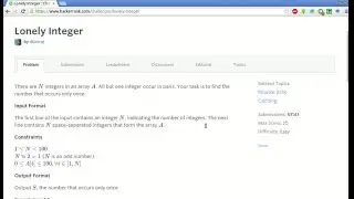 HackerRank | Lonely Integer Solution
