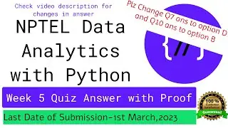 NPTEL Data Analytics with Python week 5 quiz answers(with proof of each answer)