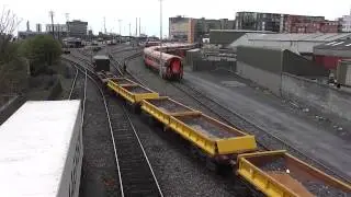 IE class 201 (220) - Shunting Spoil wagons + container flats @ North Wall, Dublin