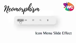 Pure CSS Icon Menu Sliding Hover effect | Neomorphism 