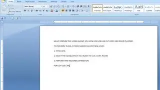 How to Perform Cut Copy Paste Operation in MS Word