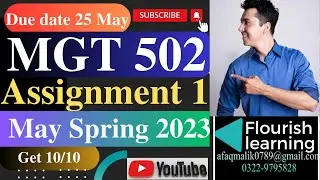 MGT502 Assignment 1 Solution 2023 / MGT 502 Assignment 1 2023/ MGT502 Assignment Solution 2023